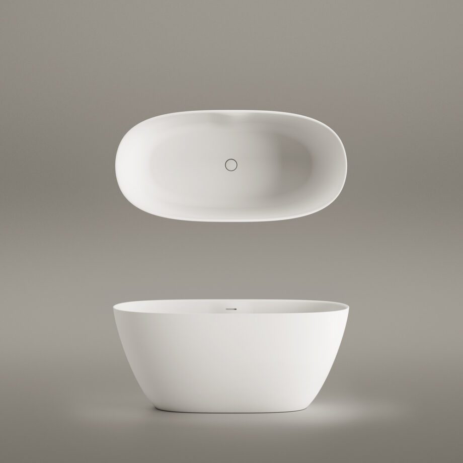 Eraldiseisev kivivann PAA PERLA 145 145×71 cm, matt Silkstone 8 PAA PERLA 145 freistehende Badewanne aus Silkstone 145x71 cm, matt – 8