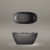 Must eraldiseisev kivivann PAA PERLA 145 145×71 cm, Graphite, matt 4 PAA PERLA 145 schwarze freistehende Badewanne Graphite, matt 145x71 cm – 4