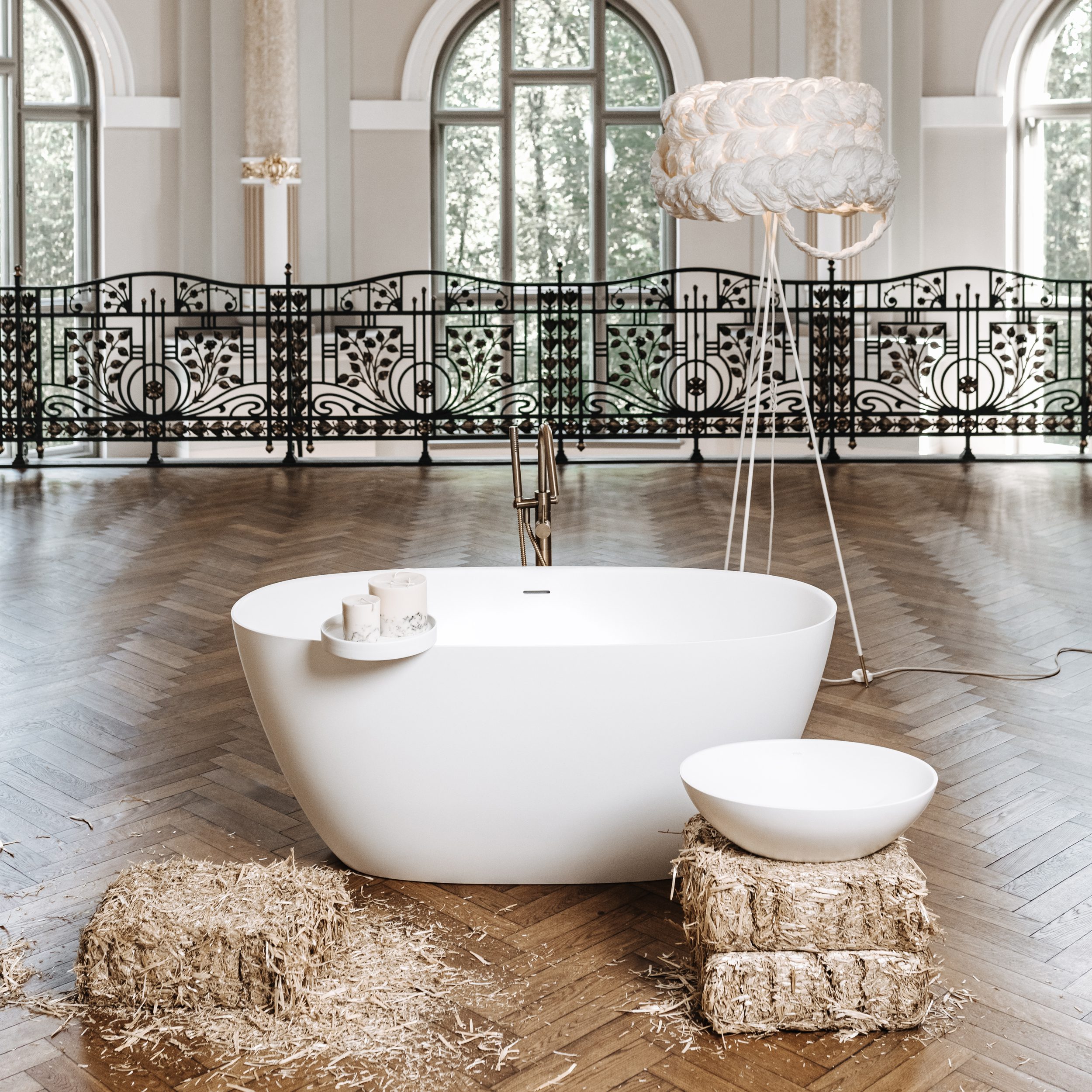 PAA PERLA 145 freistehende Badewanne aus Silkstone 145x71 cm, matt – 2