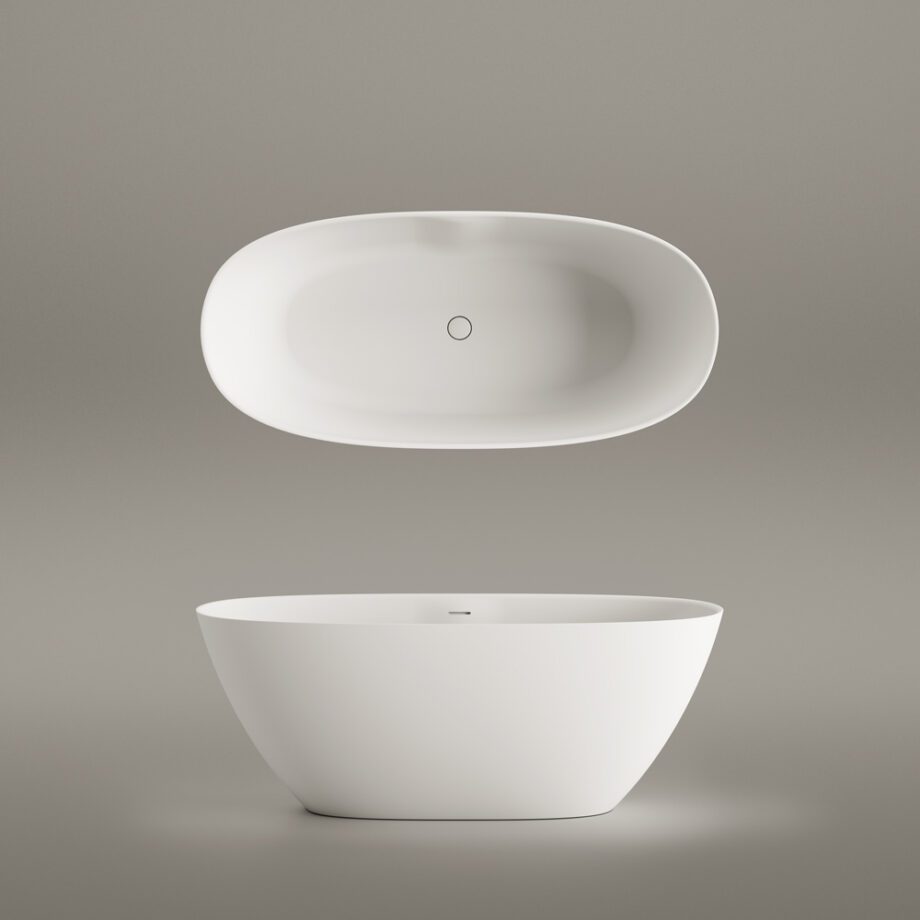 Eraldiseisev kivivann PAA PERLA 160 160×75 cm, matt Silkstone 6 PAA PERLA 160 freistehende Badewanne aus Silkstone 160x75 cm, matt – 6