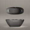 Must eraldiseisev kivivann PAA PERLA 175 175×76 cm, Graphite, matt 3 PAA PERLA 175 schwarze freistehende Badewanne Graphite, matt 175x76 cm – 3