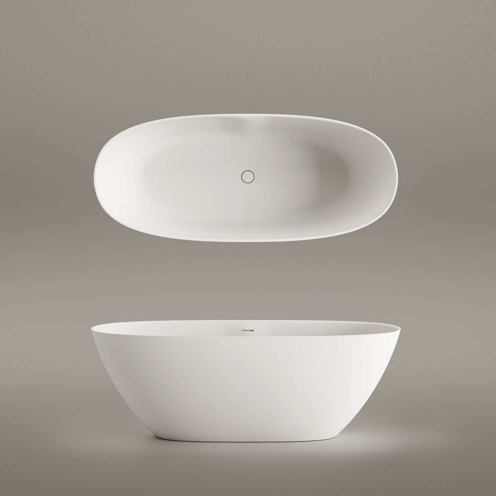 PAA PERLA 175 freistehende Badewanne aus Silkstone 175x76 cm, matt – 7