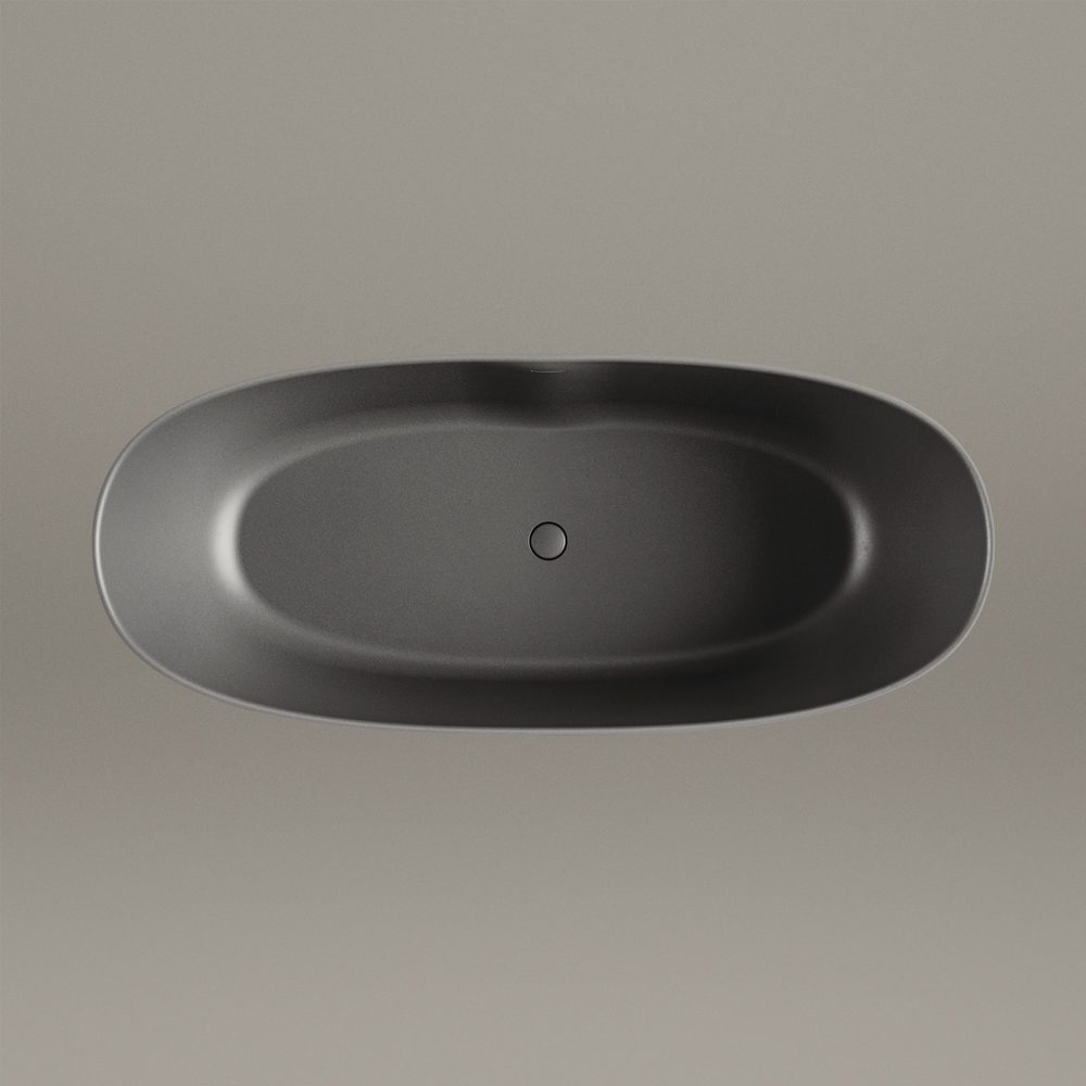 PAA PERLA 175 schwarze freistehende Badewanne Graphite, matt 175x76 cm – 4