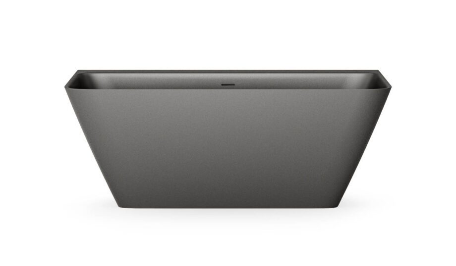 Must seinaäärne kivivann PAA QUADRO WALL 160,5×76 cm, Graphite, matt PAA QUADRO WALL Schwarze Vorwand-Badewanne Graphite, matt 160,5x76 cm