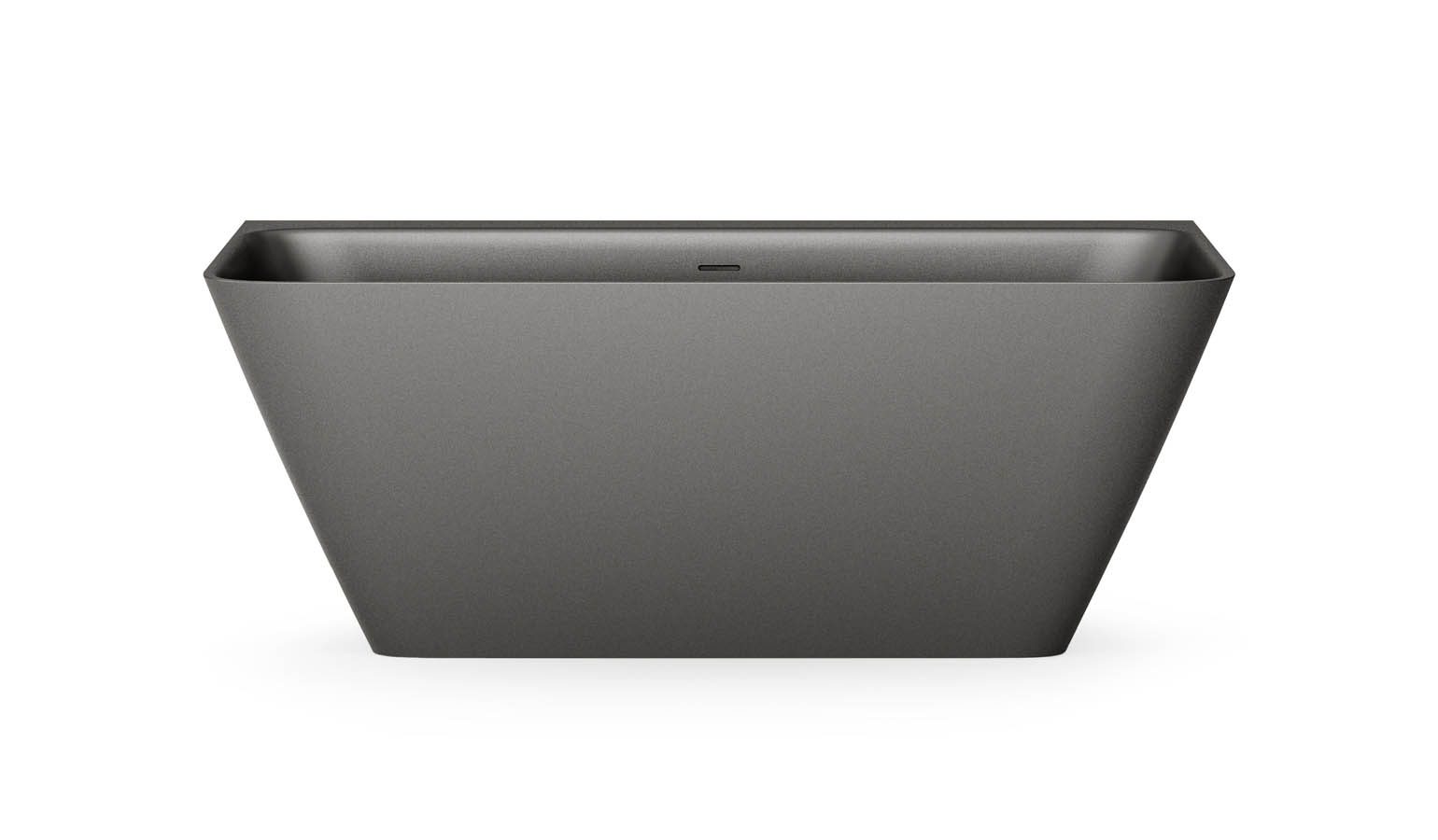 PAA QUADRO WALL Schwarze Vorwand-Badewanne Graphite, matt 160,5x76 cm