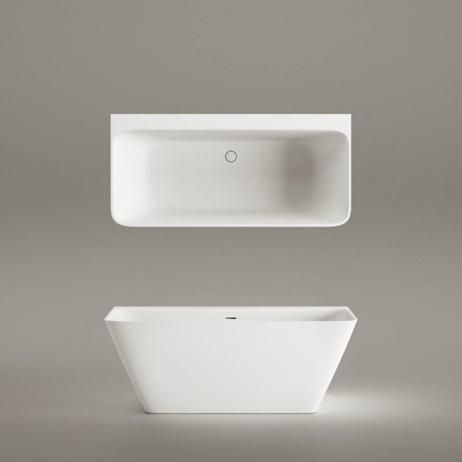 PAA QUADRO WALL Vorwand-Badewanne aus Silkstone 160,5x76 cm, matt – 8