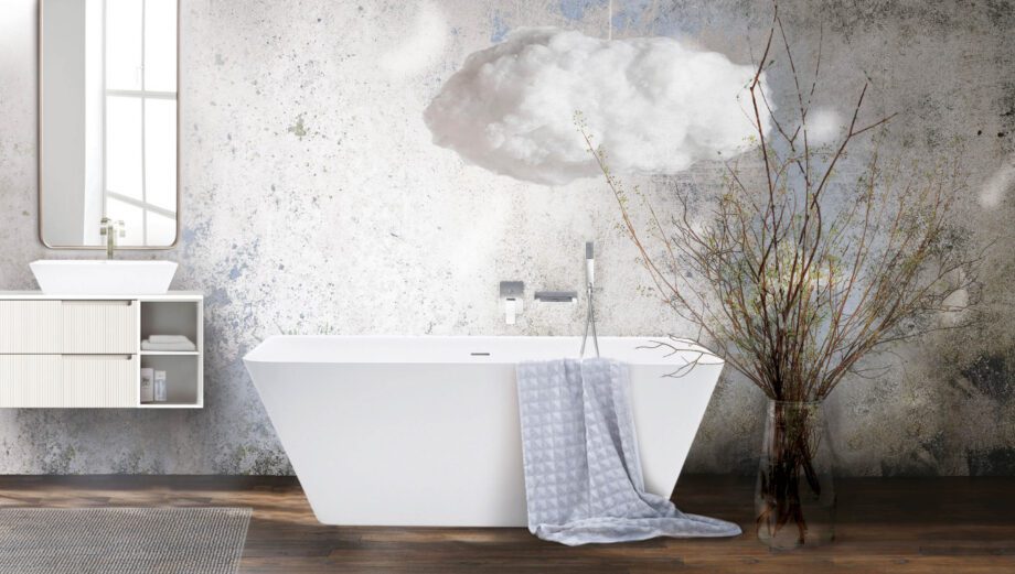 PAA QUADRO WALL Vorwand-Badewanne aus Silkstone 160,5x76 cm, matt – 2