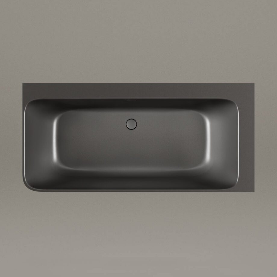 Must nurgavann PAA QUADRO CORNER A 160×75 cm, vasakpoolne, Graphite, matt 5 PAA QUADRO CORNER A Schwarze Eckbadewanne Graphite, matt 160x75 cm, links – 5