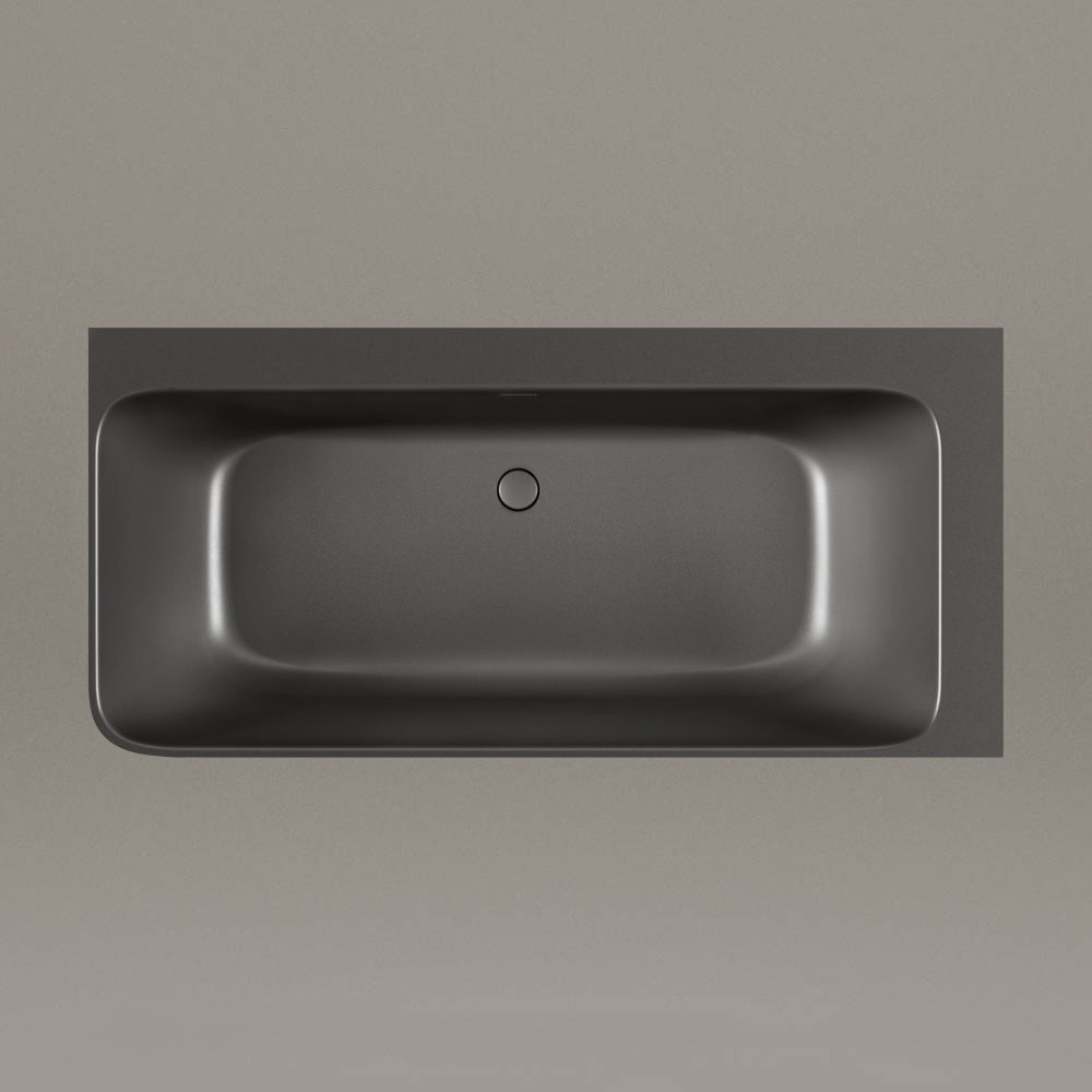PAA QUADRO CORNER A Schwarze Eckbadewanne Graphite, matt 160x75 cm, links – 5