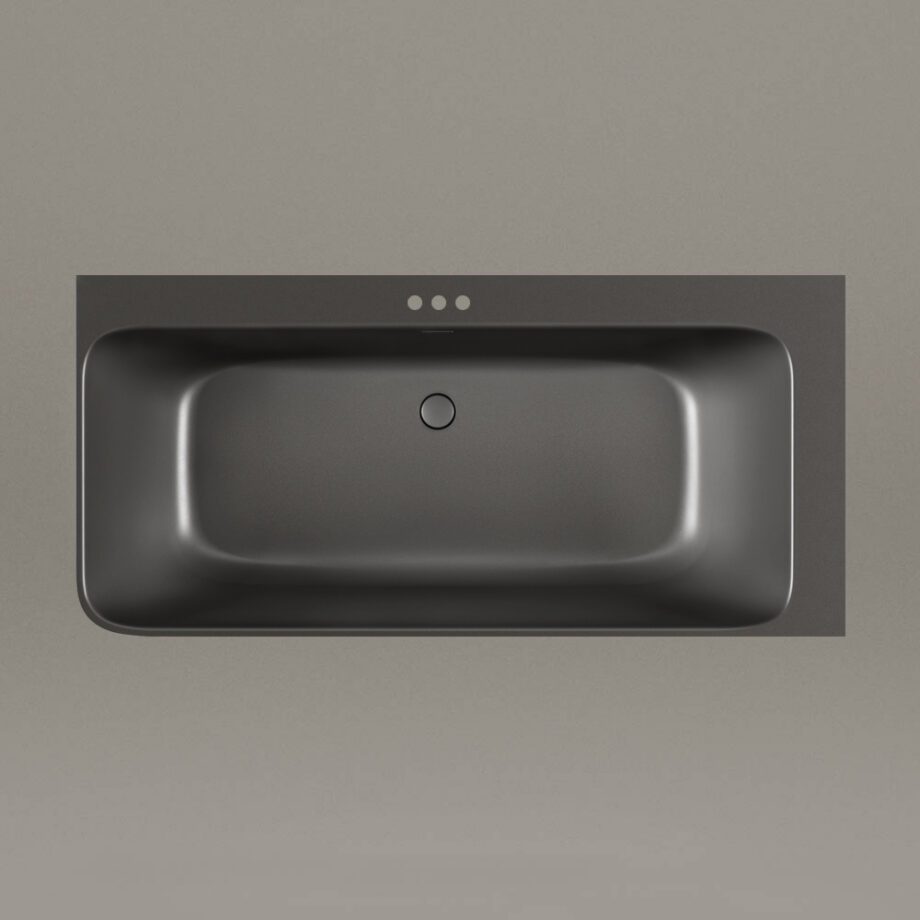 Must nurgavann PAA QUADRO CORNER A 160×75 cm, vasakpoolne, Graphite, matt 3 PAA QUADRO CORNER A Schwarze Eckbadewanne Graphite, matt 160x75 cm, links – 3