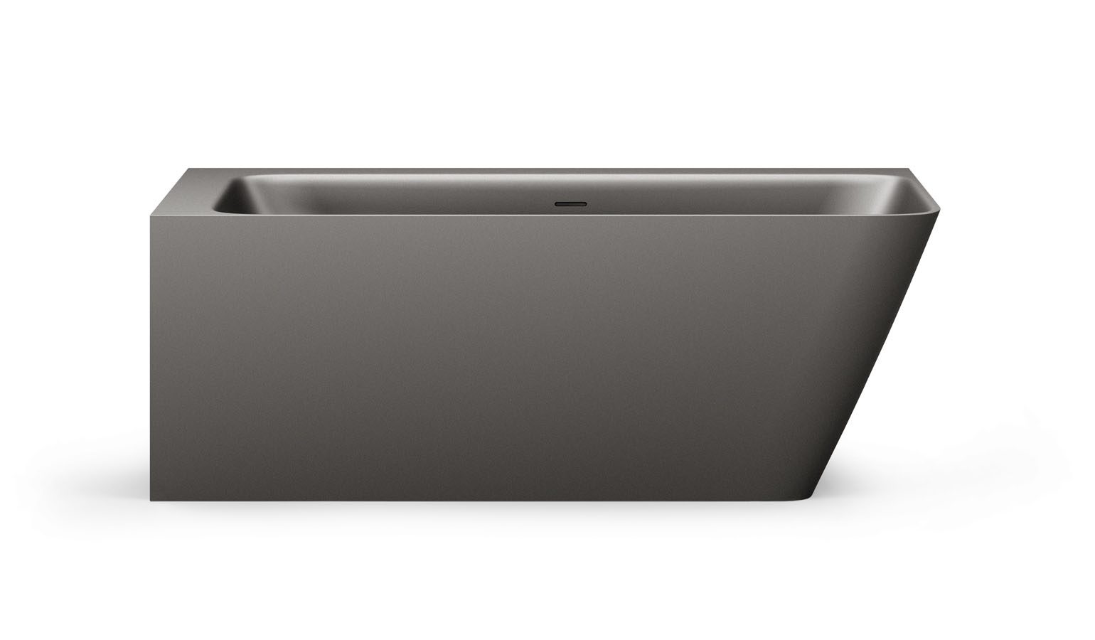 PAA QUADRO CORNER D Schwarze Eckbadewanne Graphite, matt 160x75 cm, rechts