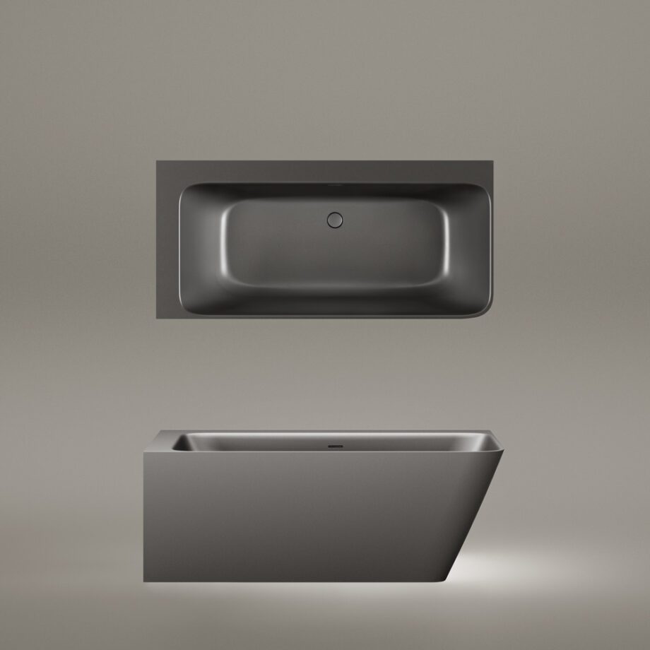 Must nurgavann PAA QUADRO CORNER D 160×75 cm, parempoolne, Graphite, matt 4 PAA QUADRO CORNER D Schwarze Eckbadewanne Graphite, matt 160x75 cm, rechts – 4