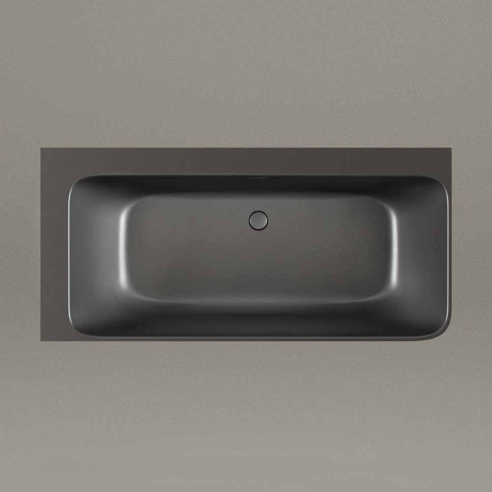 PAA QUADRO CORNER D Schwarze Eckbadewanne Graphite, matt 160x75 cm, rechts – 5