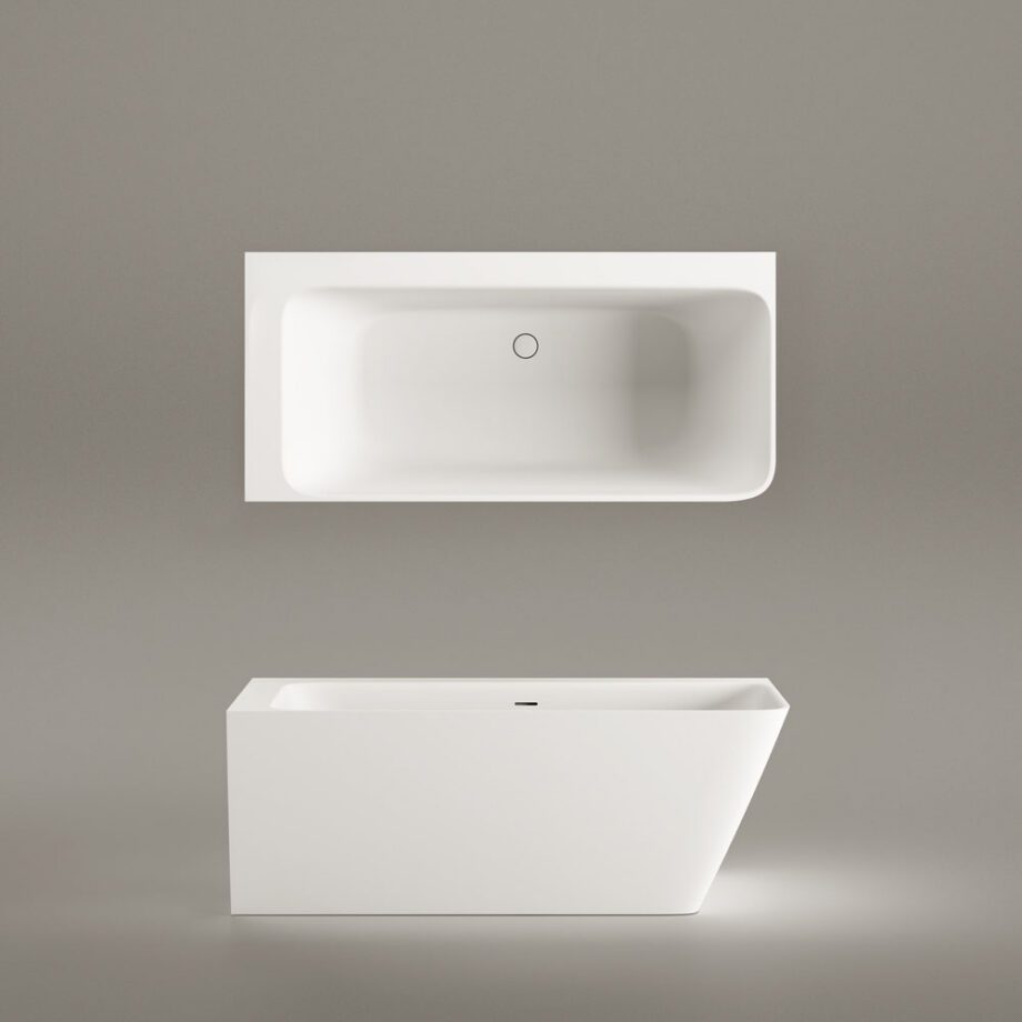 Nurgavann PAA QUADRO CORNER D 160×75 cm, parempoolne, matt Silkstone 7 PAA QUADRO CORNER D Eckbadewanne aus Silkstone 160x75 cm, rechts, matt – 7