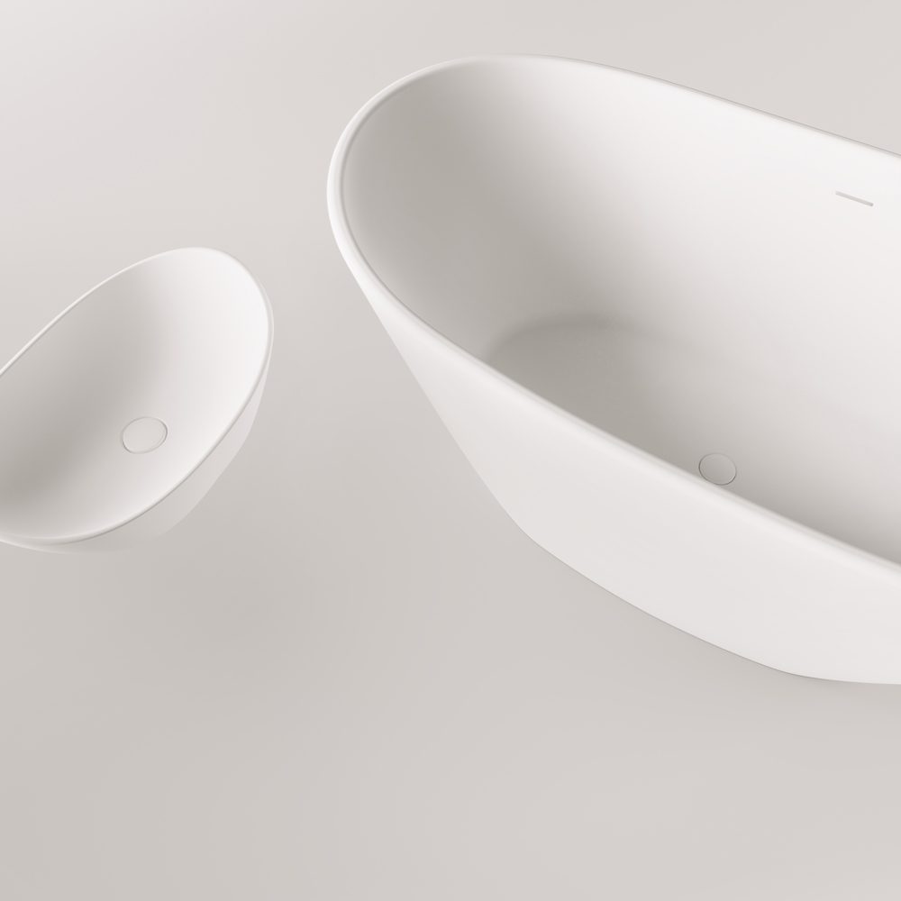 Freistehende Badewanne PAA AMORE 160x85 cm, Graphite schwarz – 9