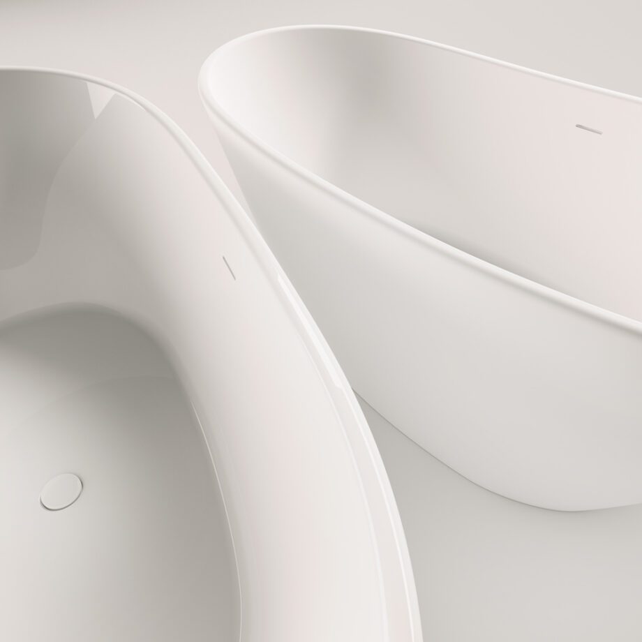 Eraldiseisev kivivann PAA AMORE 160×85 cm, läikiv kivimass 10 Freistehende Badewanne PAA AMORE 160x85 cm, Graphite schwarz – 11