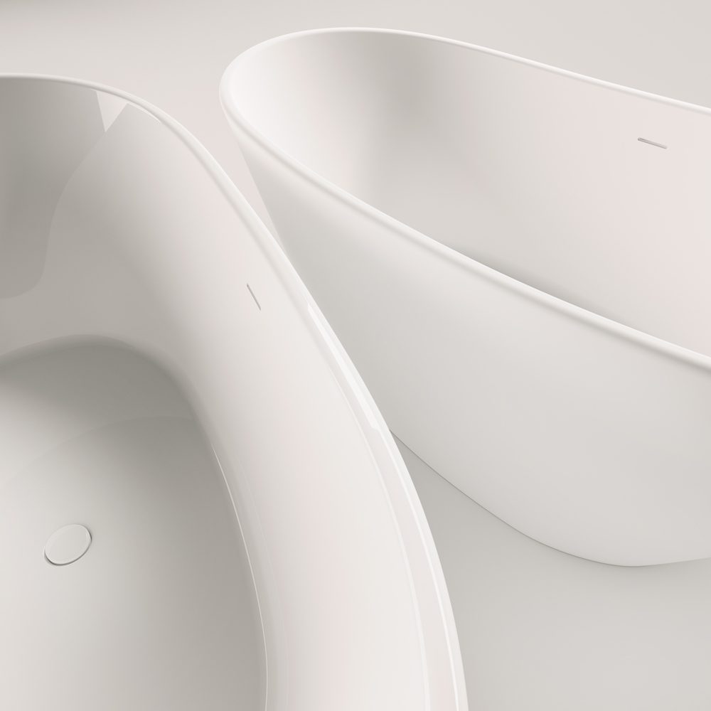Freistehende Badewanne PAA AMORE 160x85 cm, Graphite schwarz – 11