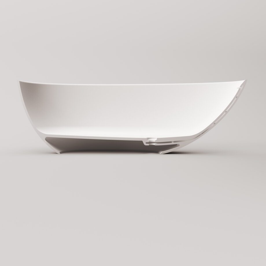 Eraldiseisev kivivann PAA BELLA OVO 170×80 cm, läikiv kivimass 5 PAA BELLA OVO schwarze freistehende Badewanne Graphite, matt 170x80 cm – 4