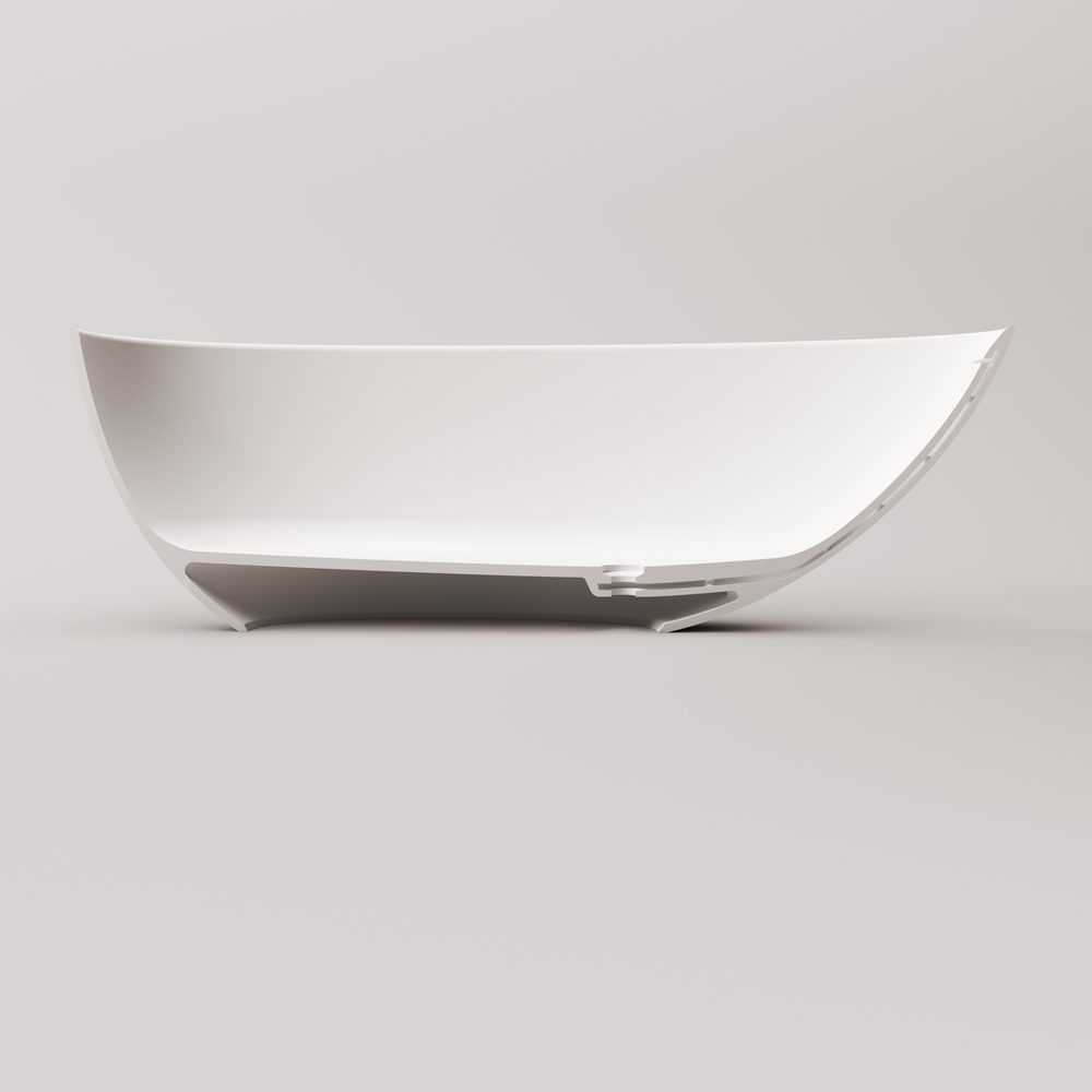 PAA BELLA OVO schwarze freistehende Badewanne Graphite, matt 170x80 cm – 4