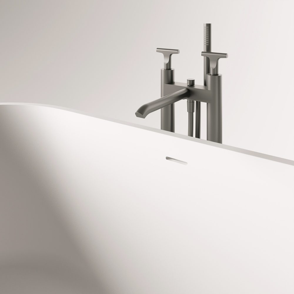 PAA DECO NUDO schwarze freistehende Badewanne Graphite, matt 166x72,5 cm – 5