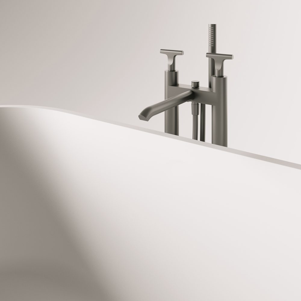 PAA DECO RIM schwarze freistehende Badewanne Graphite, matt 166x81 cm – 3