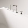 Must seinaäärne kivivann PAA DECO WALL 166×81 cm, Graphite, matt 3 PAA DECO WALL Schwarze Vorwand-Badewanne Graphite, matt 166x81 cm – 3