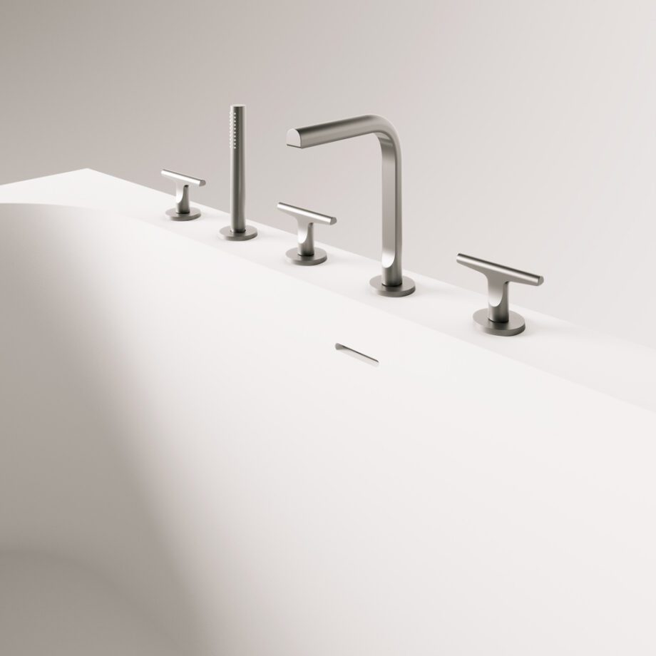 Must seinaäärne kivivann PAA DECO WALL 166×81 cm, Graphite, matt 3 PAA DECO WALL Schwarze Vorwand-Badewanne Graphite, matt 166x81 cm – 3