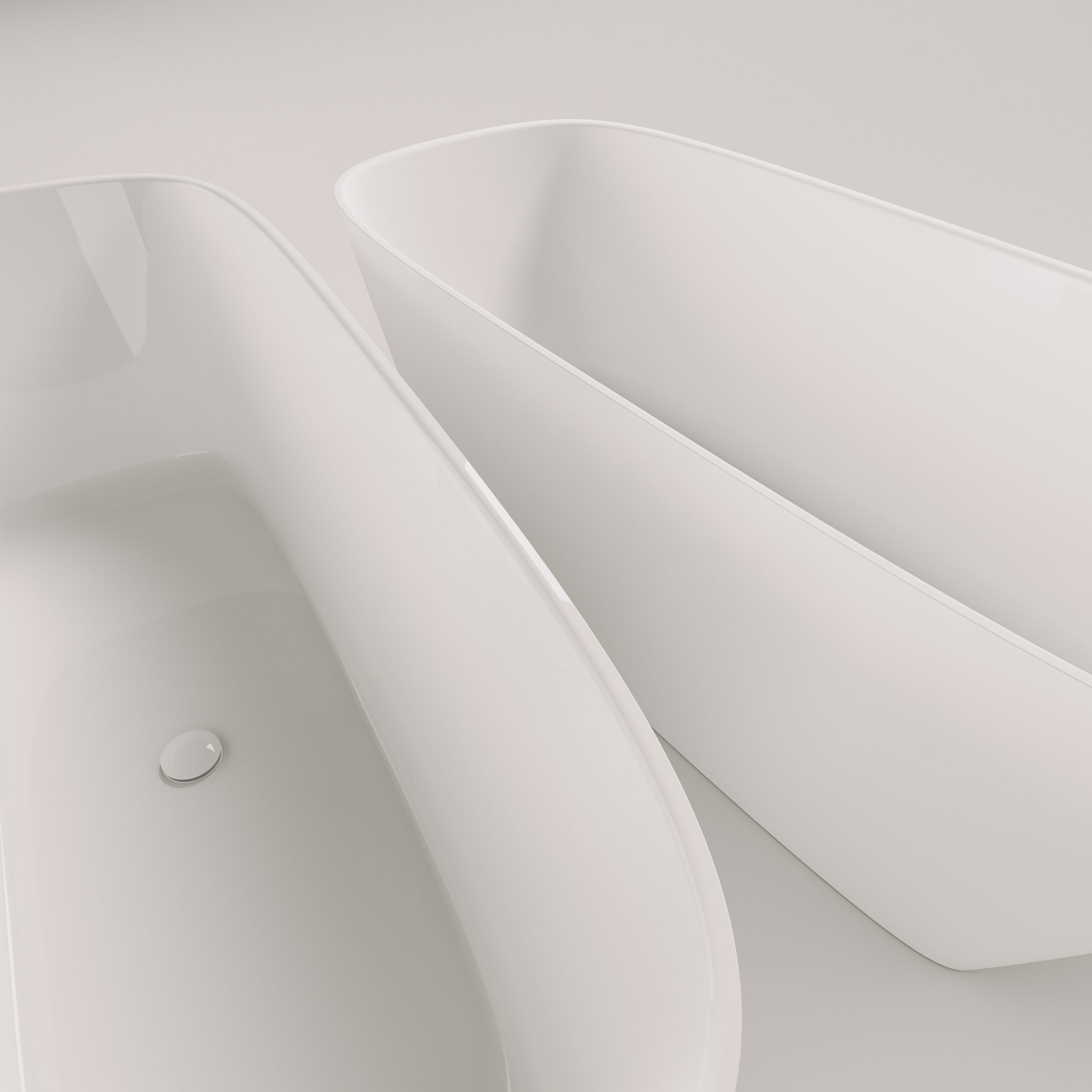 PAA DUNA freistehende Badewanne aus Mineralguss 150x65 cm, glänzend – 7