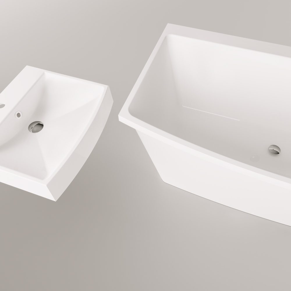 Freistehende Badewanne PAA STEP 170x89 cm, Mineralguss – 12