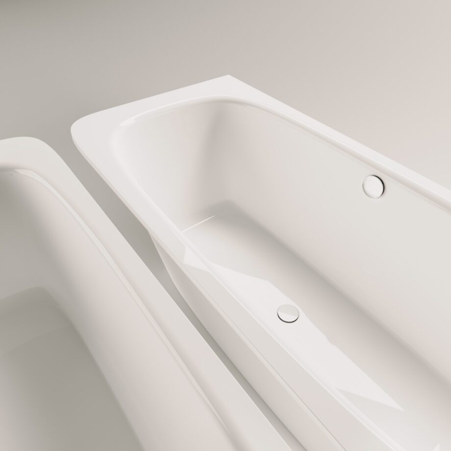 Sisseehitatav kivivann PAA SMART 170 AD 170×75 cm, ümarad nurgad A ja D, läikiv kivimass 8 PAA SMART 170 AD Einbau-Badewanne aus Mineralguss 170x75 cm, abgerundete Ecken A und D, glänzend – 8