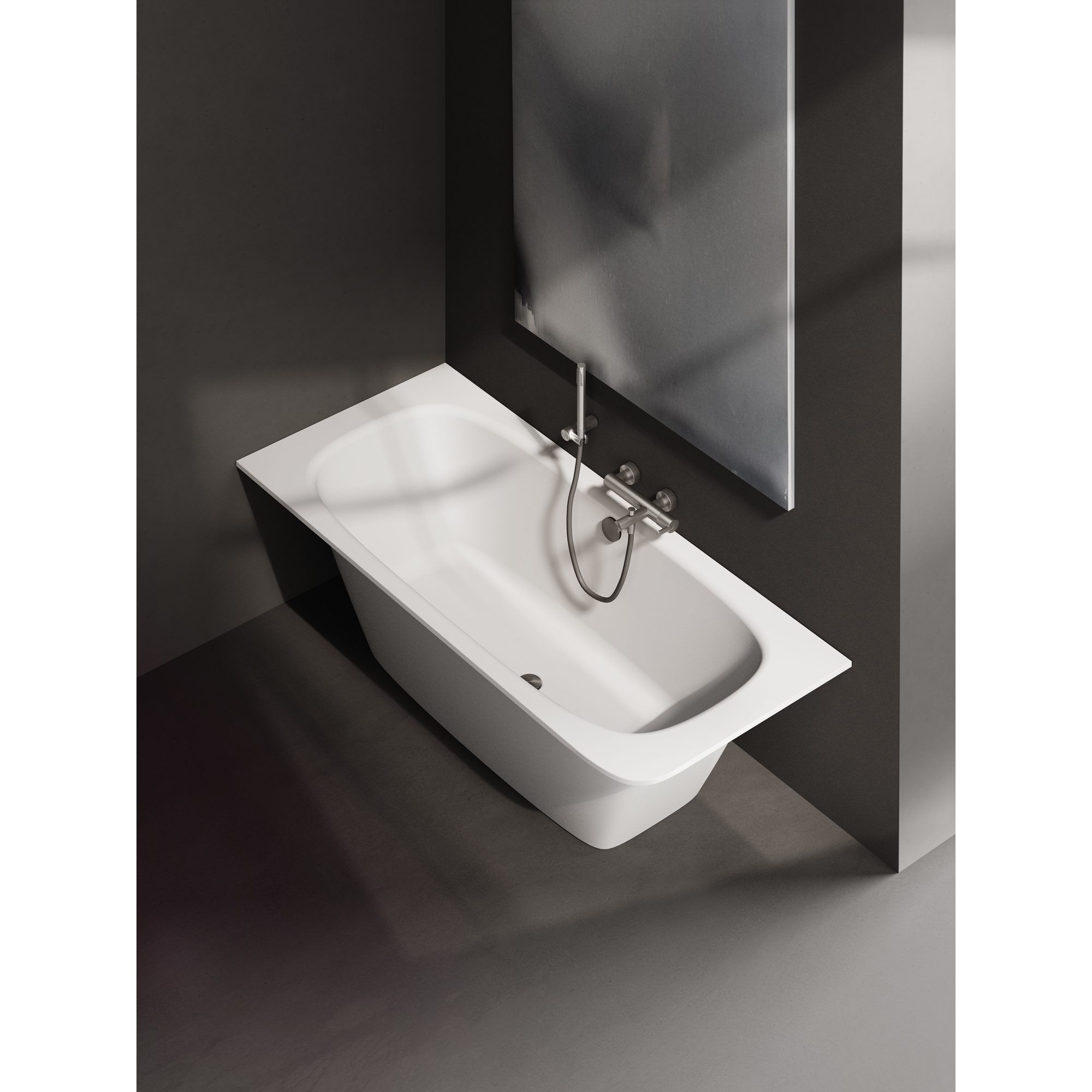 PAA SMART 150 D Einbau-Badewanne aus Mineralguss 150x75 cm, abgerundete Ecke D, glänzend – 3