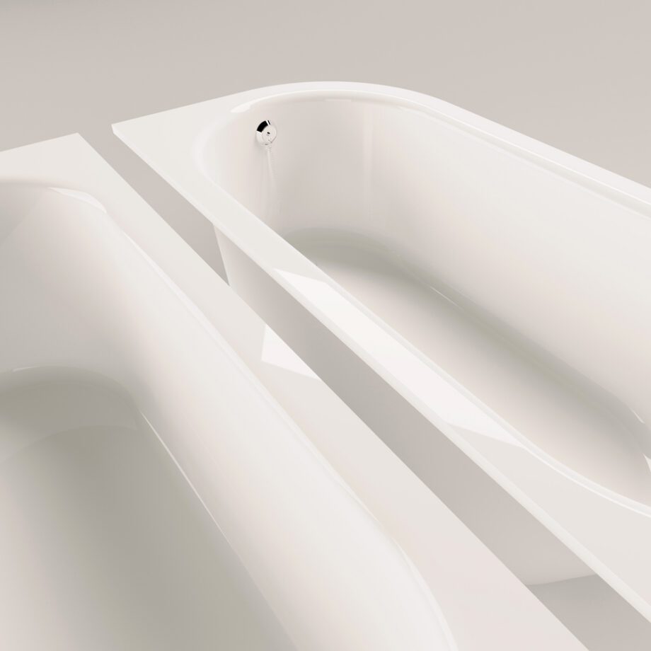 Sisseehitatav kivivann PAA VARIO M AD 156×75 cm, ümarad nurgad A ja D, läikiv kivimass 3 Einbau-Badewanne PAA VARIO M AD 156x75 cm, Mineralguss – 3
