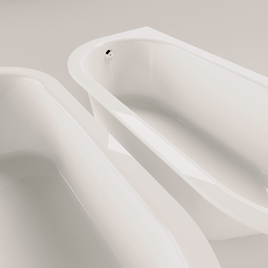 Sisseehitatav kivivann PAA VARIO M BC 156×75 cm, ümarad nurgad B ja C, läikiv kivimass 3 PAA VARIO M BC Einbau-Badewanne aus Mineralguss 156x75 cm, abgerundete Ecken B und C, glänzend – 3