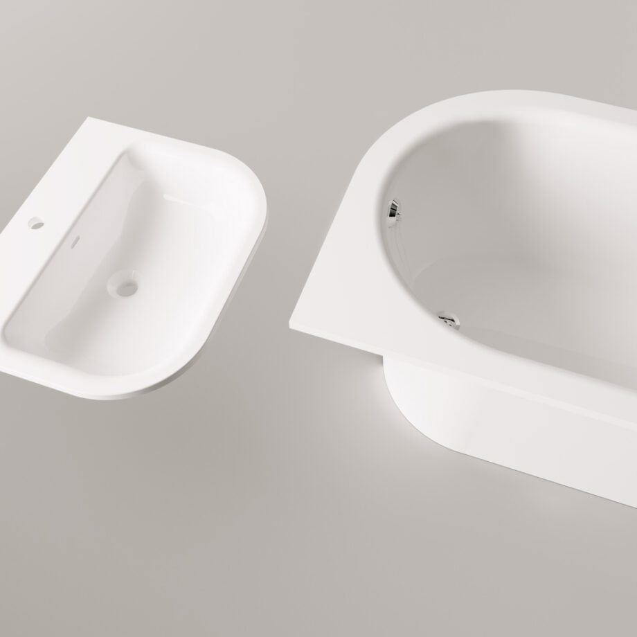 Sisseehitatav kivivann PAA VARIO M D 158×75 cm, ümar nurk D, läikiv kivimass 4 PAA VARIO L D Einbau-Badewanne aus Mineralguss 168x75 cm, abgerundete Ecke D, glänzend – 4