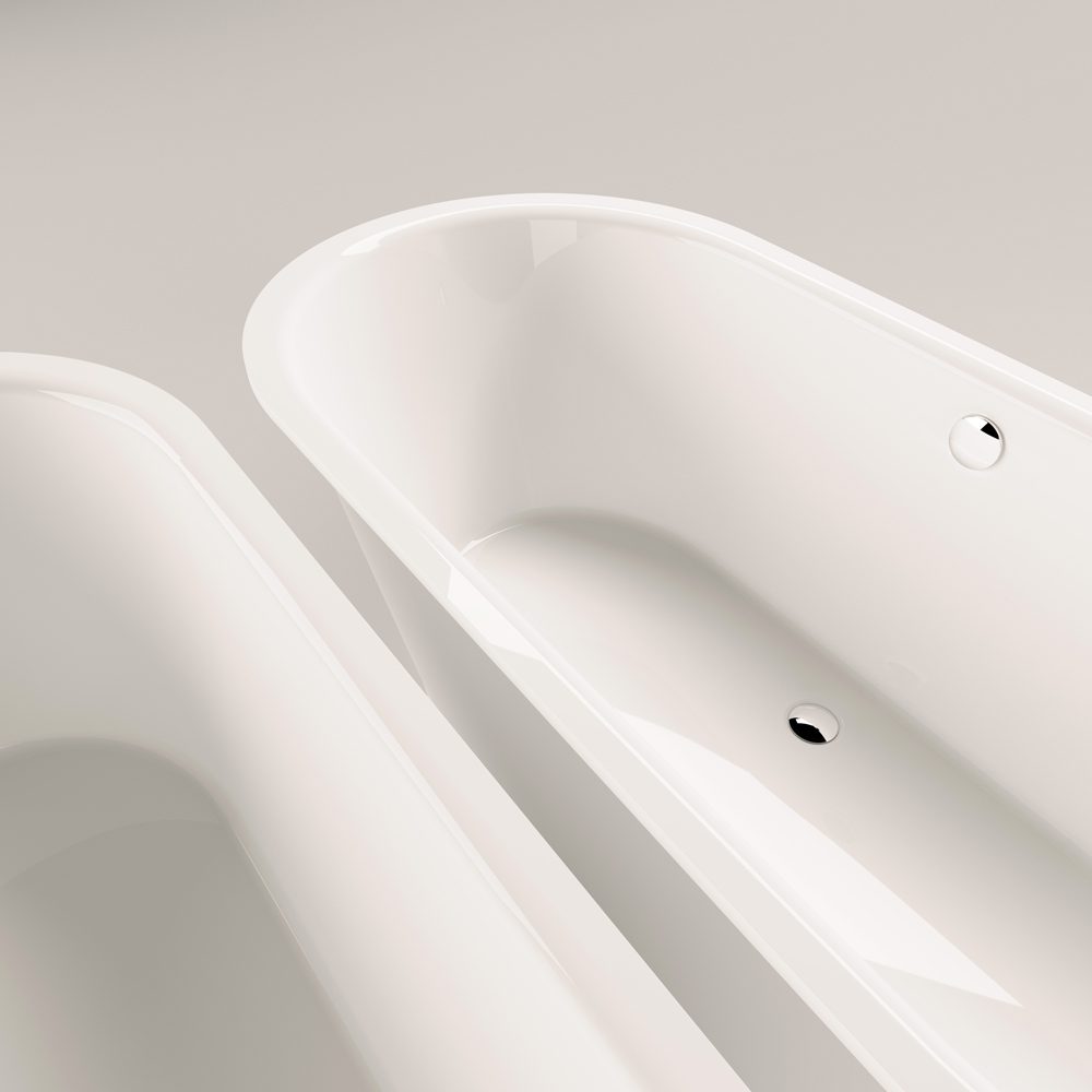 PAA VARIO XL ABCD freistehende Badewanne aus Mineralguss 175x80 cm, alle Ecken abgerundet, glänzend – 5