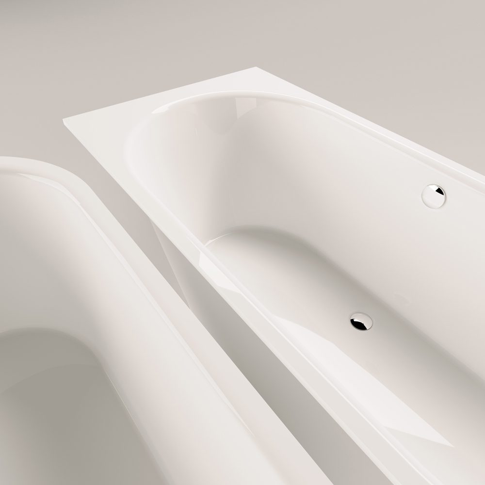 PAA VARIO XL D Einbau-Badewanne aus Mineralguss 180x80 cm, abgerundete Ecke D, glänzend – 5