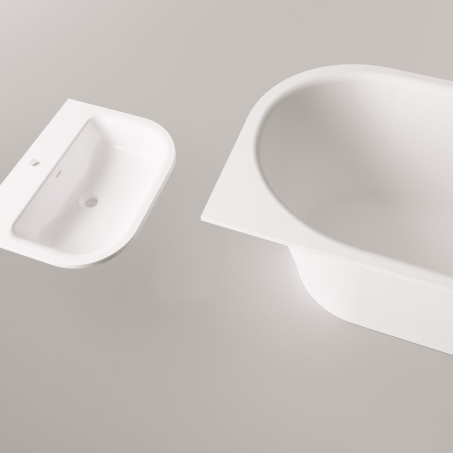 Sisseehitatav kivivann PAA VARIO XL D 180×80 cm, ümar nurk D, läikiv kivimass 11 PAA VARIO XL D Einbau-Badewanne aus Mineralguss 180x80 cm, abgerundete Ecke D, glänzend – 11