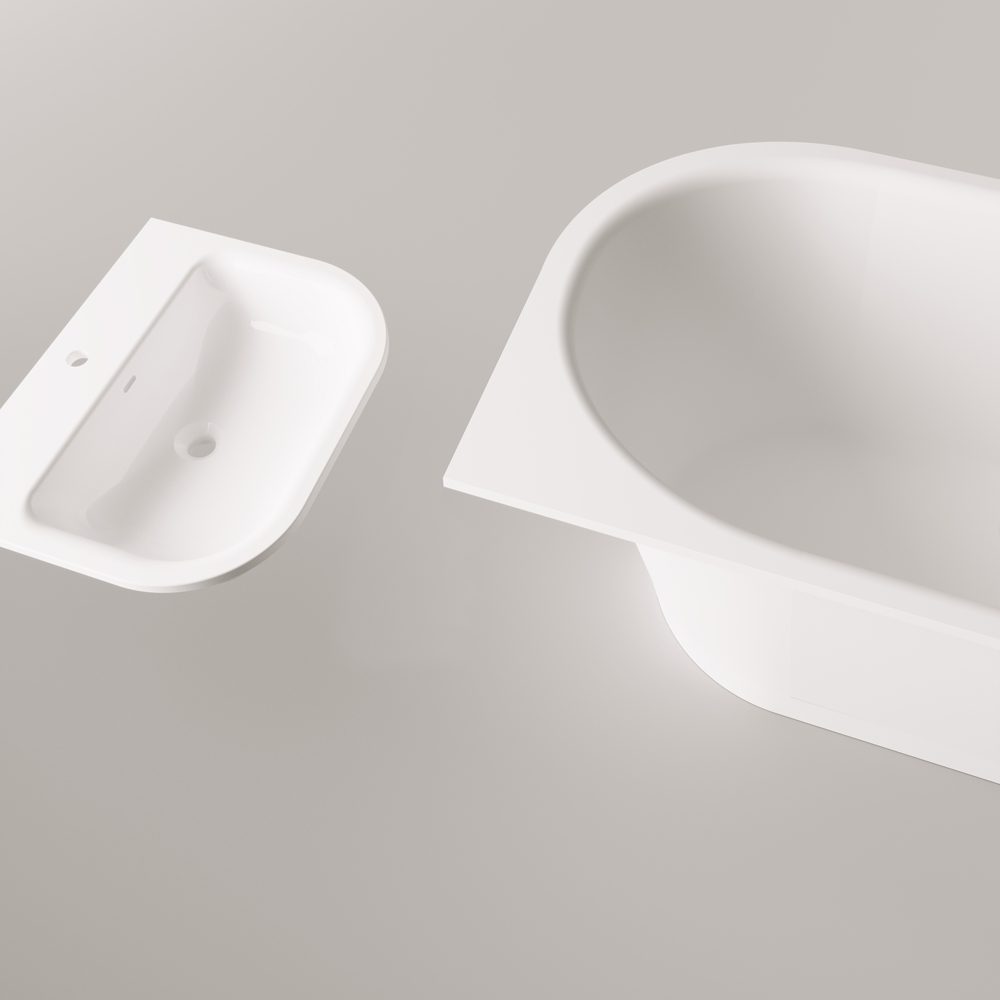 PAA VARIO XL D Einbau-Badewanne aus Mineralguss 180x80 cm, abgerundete Ecke D, glänzend – 11