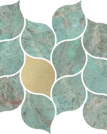 Keramikmosaik Dune Amazonite Leaves, 27x24,5 cm, 9 mm