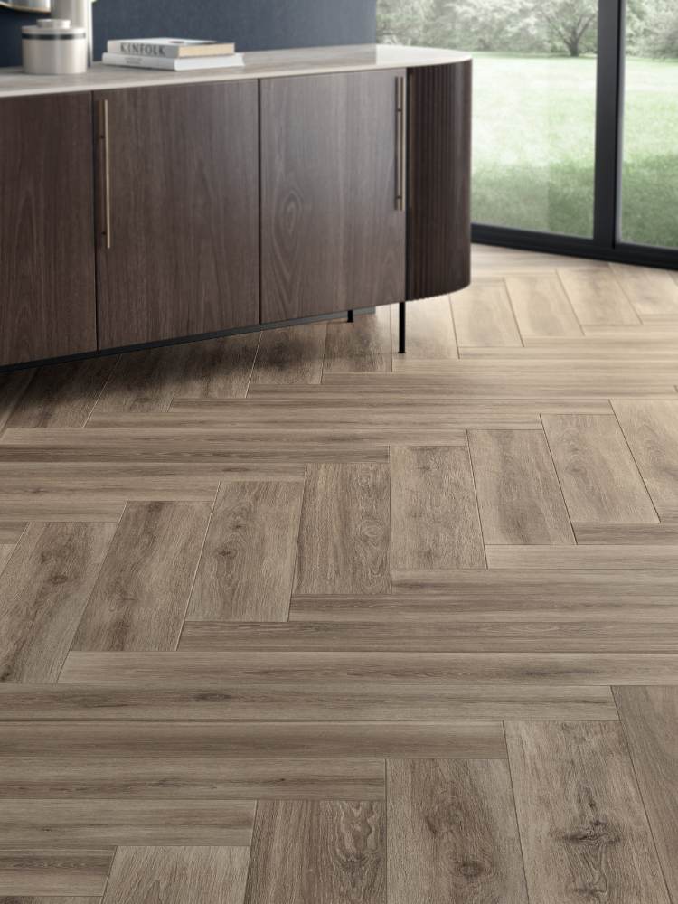 Feinsteinzeug Terrassenplatte in Holzoptik ABK Eco Chic Avana, 30x180 cm, 20 mm, für aussen, rutschhemmend R11