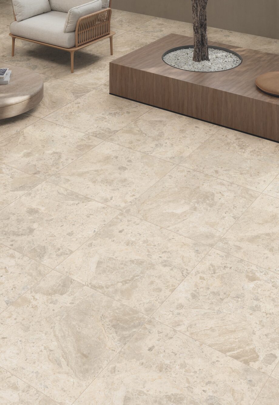 Feinsteinzeug Terrassenplatte in Steinoptik ABK Era Blooming Beige, 80x80 cm, 20 mm, für aussen, rutschhemmend R11 – 2