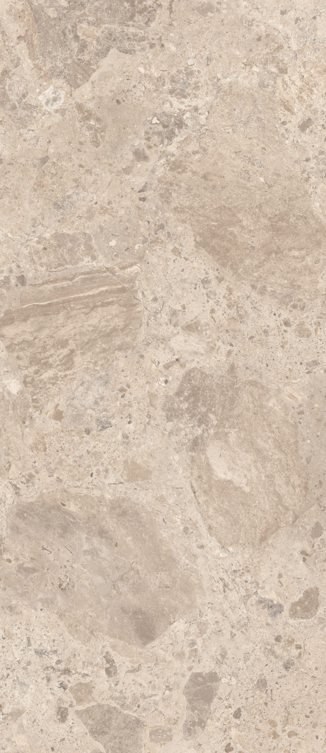 Feinsteinzeug Grossformatplatte in Steinoptik ABK Era Blooming Taupe, 120x280 cm, 6 mm, natur matt