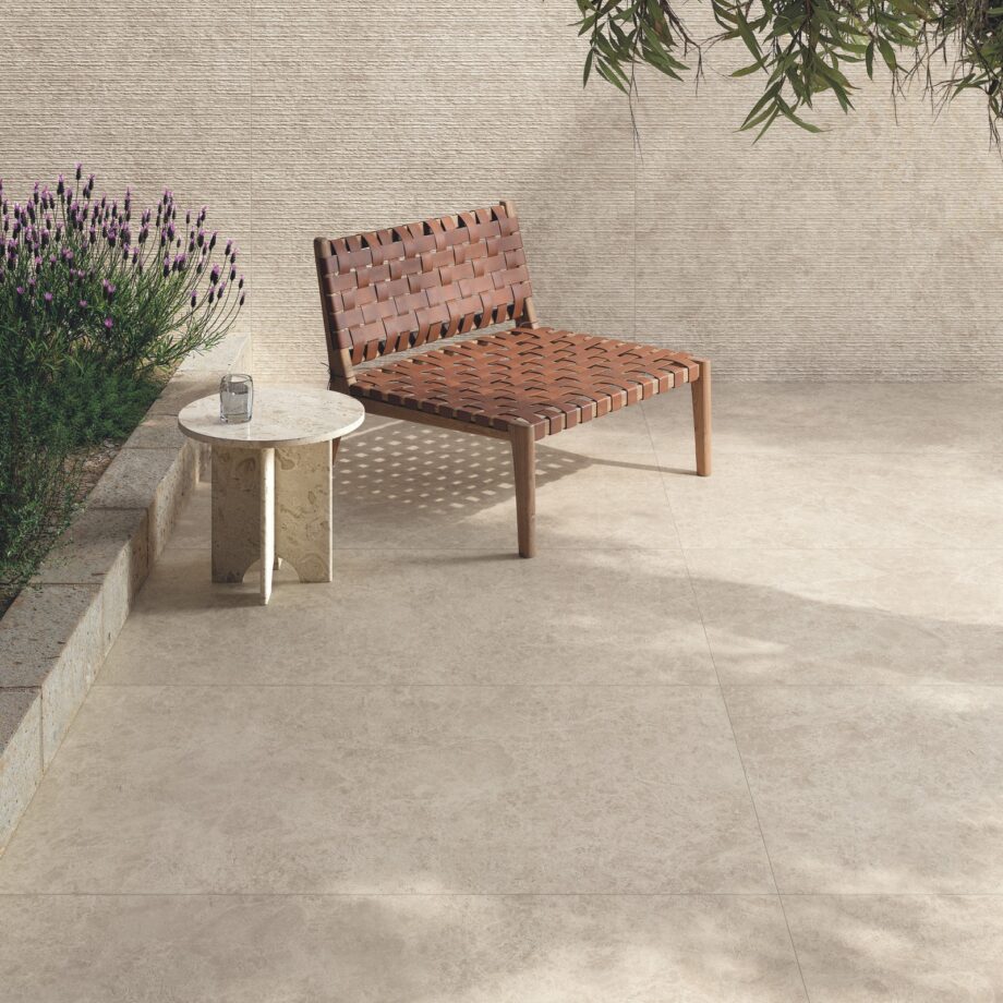 Feinsteinzeug Dekorfliese in Steinoptik ABK Era Groove Beige, 60x120 cm, 8,5 mm, strukturiert, matt – 2