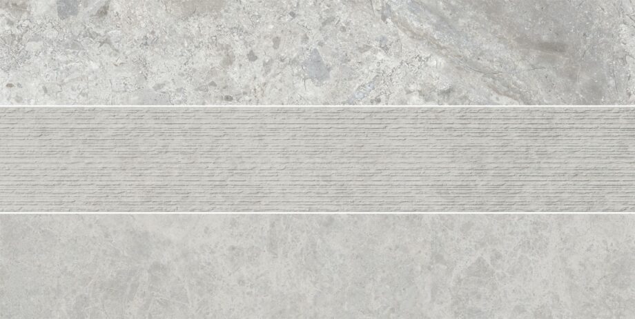 Feinsteinzeug Dekorfliese in Steinoptik ABK Era Mix Ash, 20x120 cm, 8,5 mm, natur matt