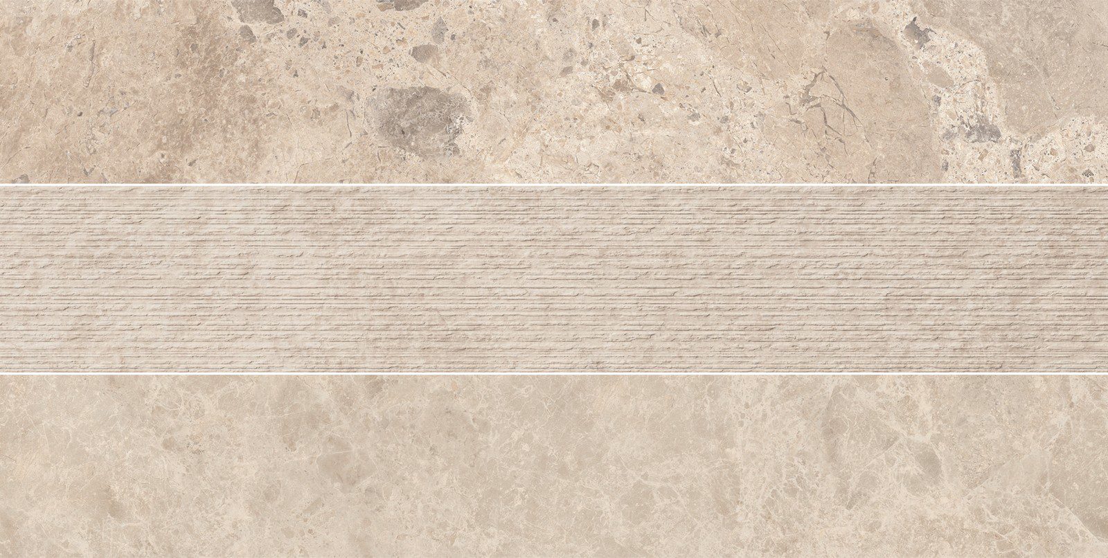 Feinsteinzeug Dekorfliese in Steinoptik ABK Era Mix Taupe, 20x120 cm, 8,5 mm, natur matt