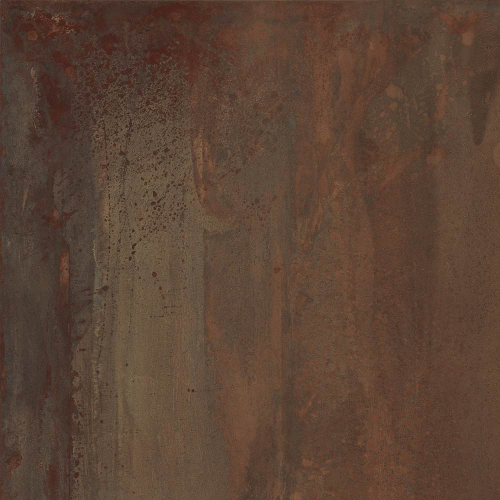 Bodenfliese in Metalloptik ABK Interno 9 Wide Rust, 80x80 cm, 8,5 mm, natur matt, rutschhemmend R10