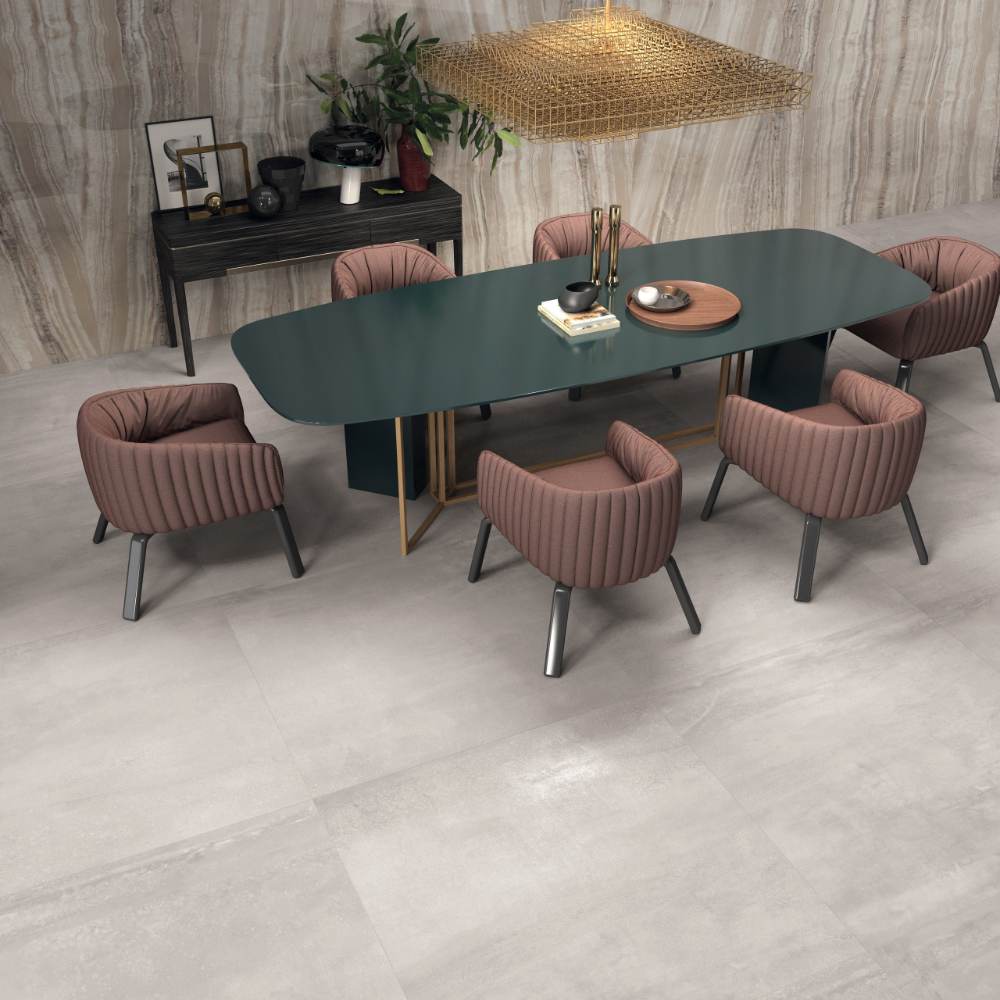 Feinsteinzeug Fliese in Metalloptik ABK Interno 9 Pearl, 30x60 cm, 8,5 mm, natur matt, rutschhemmend R10