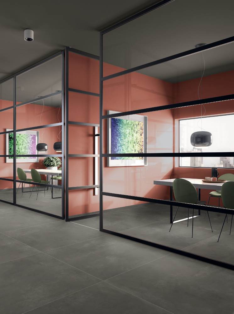 Feinsteinzeug Fliese in Betonoptik ABK LAB325 Base Taupe, 120x120 cm, 8,5 mm, natur matt, rutschhemmend R10