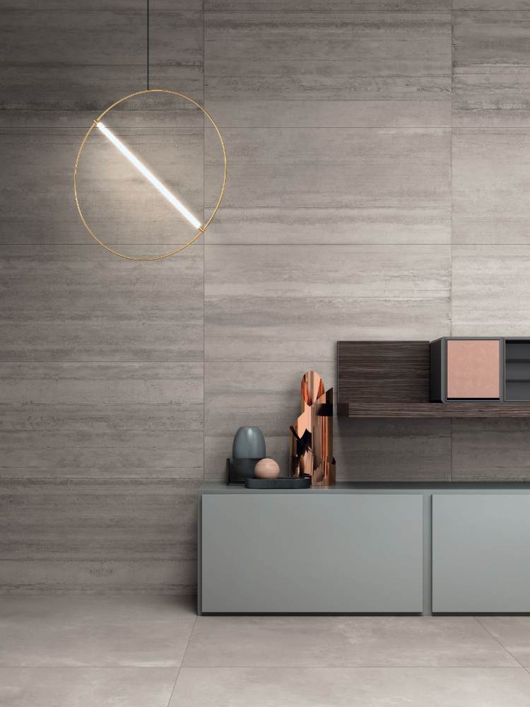 Dekorfliese in Betonoptik ABK LAB325 Form Ash, 60x120 cm, 8,5 mm, Relief, matt