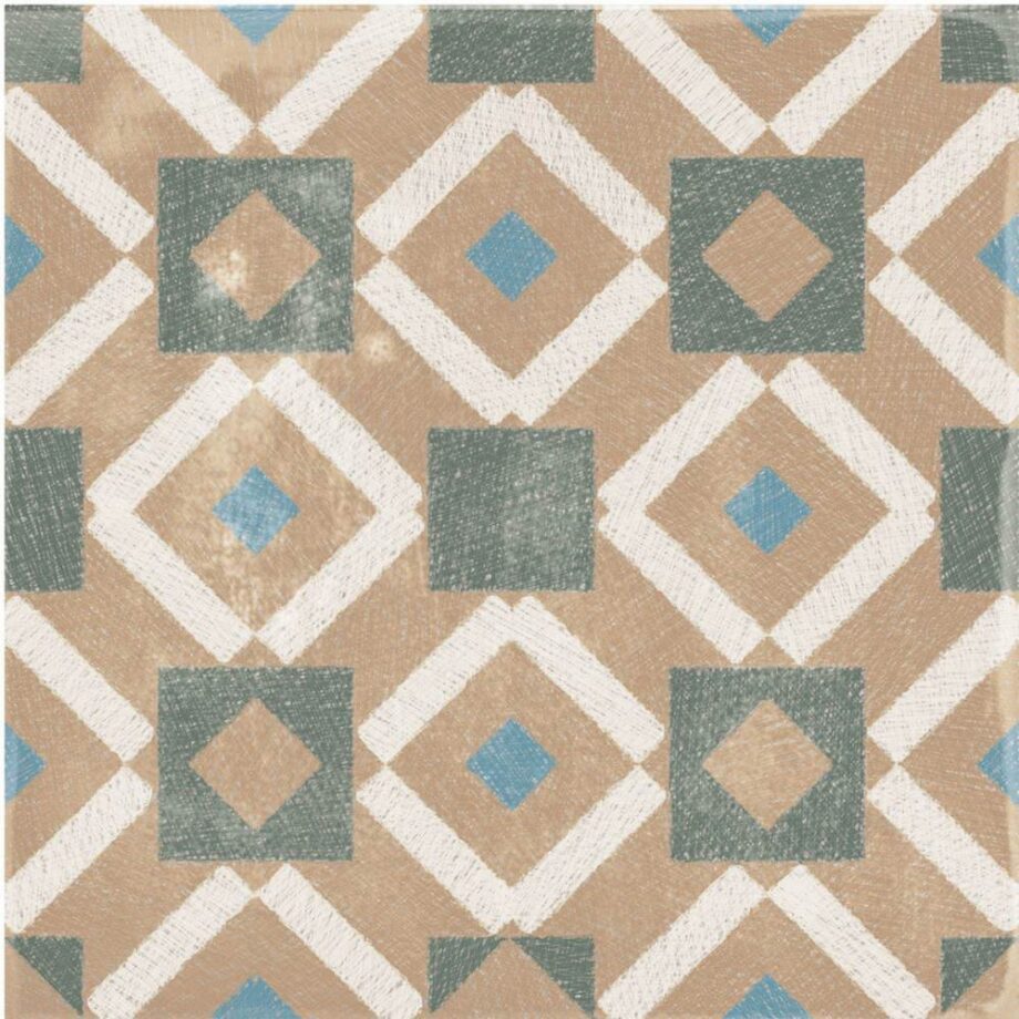 Gemusterte Bodenfliese ABK Play Labyrinth Mix Multicolor, 20x20 cm, 8,5 mm, matt (nat.)